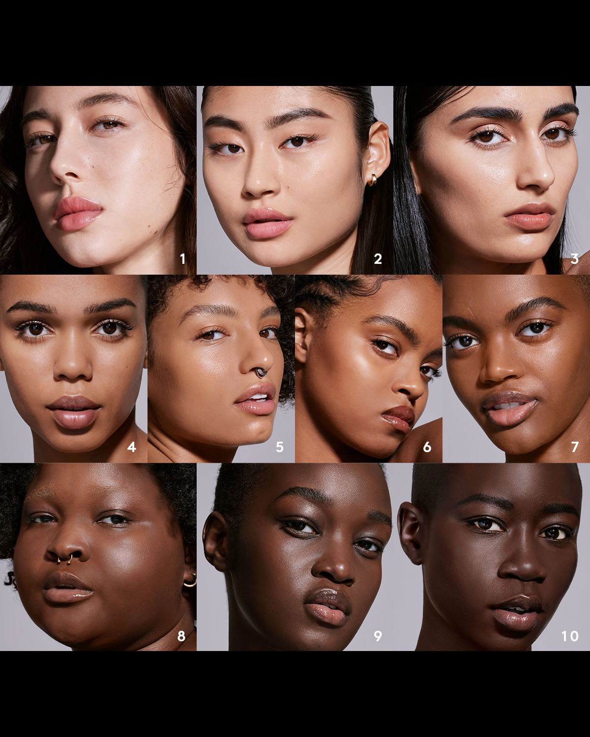 Grid of diverse faces with numbers indicating a selection process.